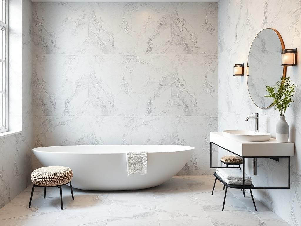 Керамогранит для ванной: практично, красиво и на века